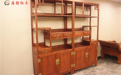 带抽屉书橱博古架